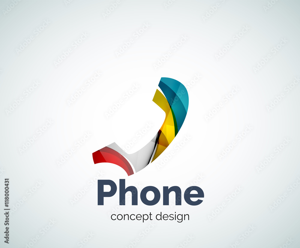 Retro phone logo template