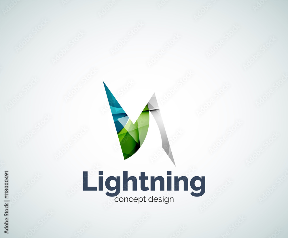 Naklejka premium Lightning logo template