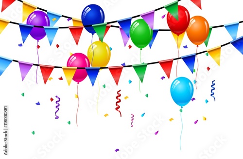 Colorful Celebration Background with Party Balloons