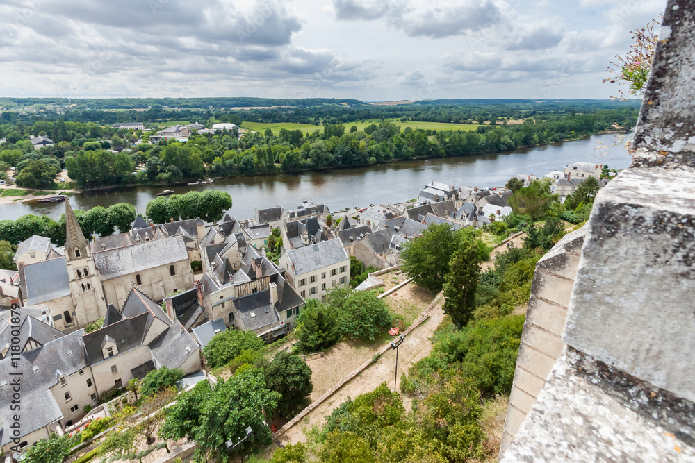 The medieval fortress town of Chinon on the banks of the river V