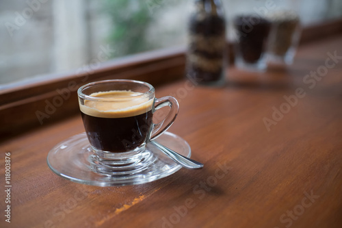 hot espresso coffee shot.