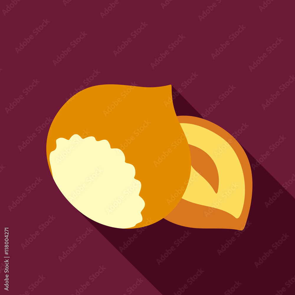 Nut flat icon. Fruit Nut flat icon. Fruit