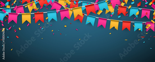 Banner with colour flags.