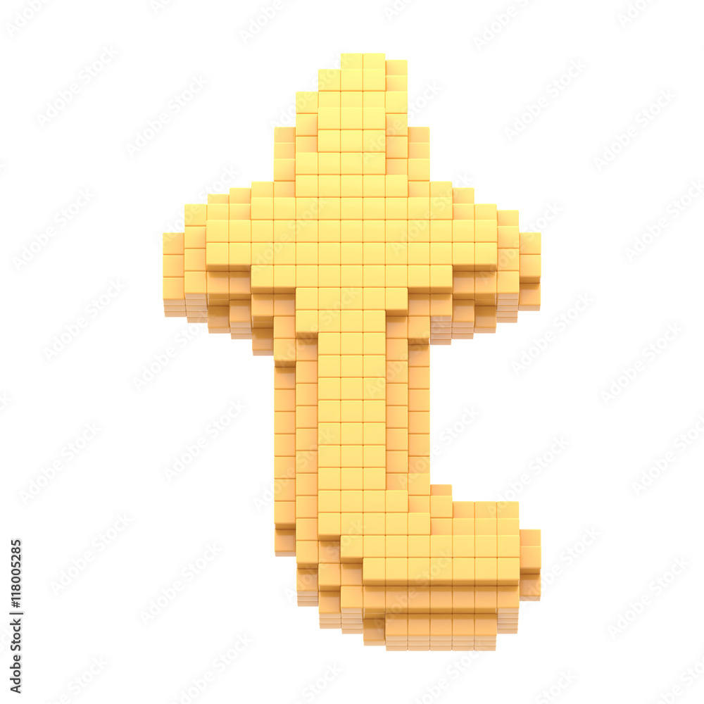 Fototapeta premium 3d pixel font. 