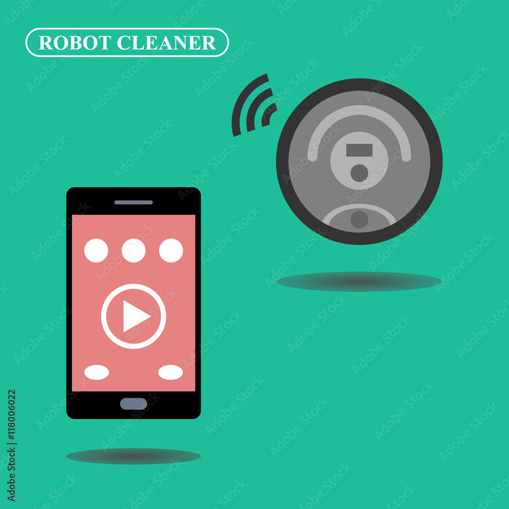 Robot vacuum cleaner controlled via smartphone