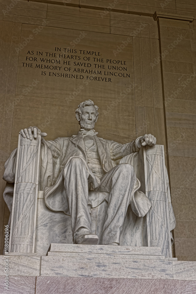 Monument of Abraham Lincoln in Washington DC USA