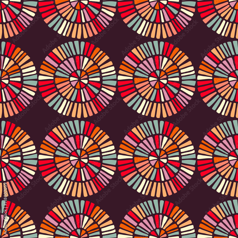 Seamless pattern with colorful circle shapes