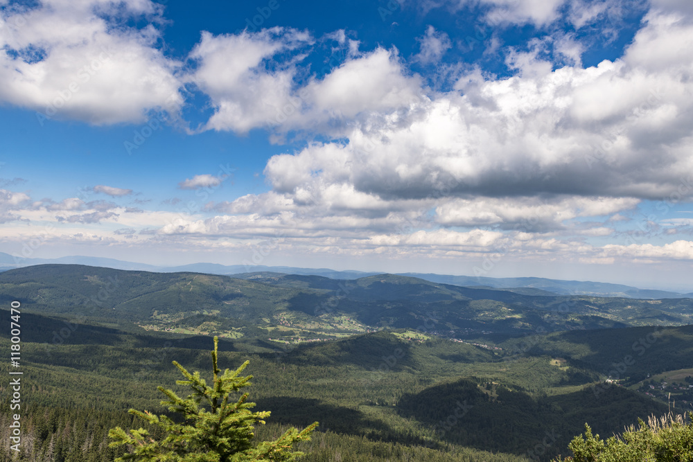 Fototapeta premium Panorama of the Beskidy Mountains