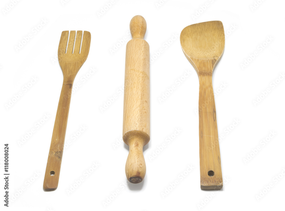 wooden cutlery isolated on white background. wooden cutlery isolated on white background.