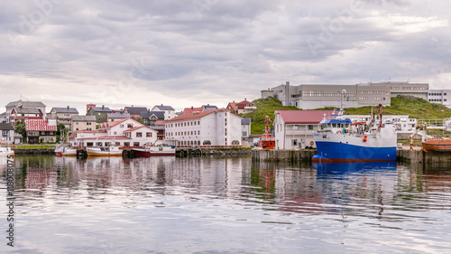 HONNINGSVAG, NORWAY- JULY 24, 2016: Port of Honningsvag in Finnm © HildaWeges