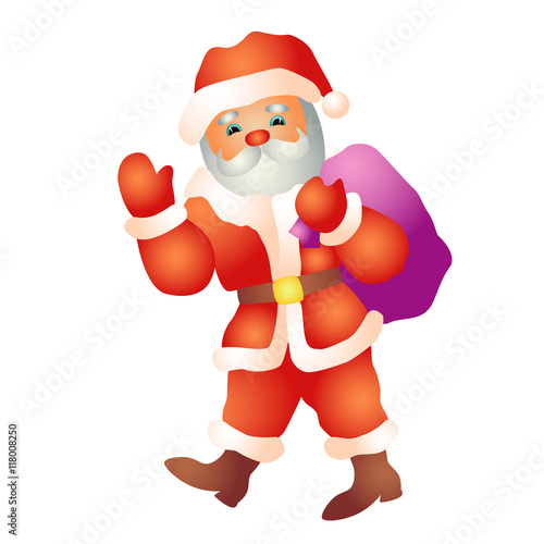 Santa goes with a bag