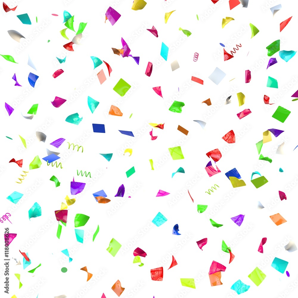 Colored paper in flight isolated on a white background Colored paper in flight isolated on a white background