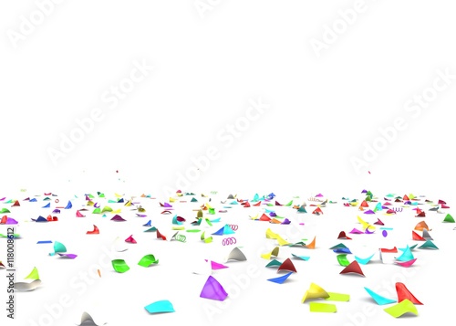 Bright and colorful confetti lying on the floor