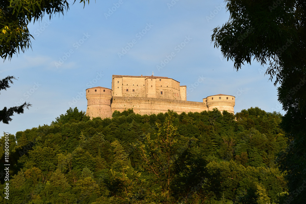 The Fortress of San Leo at sunset, San Leo, Italy