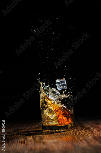 cognac on the wooden table