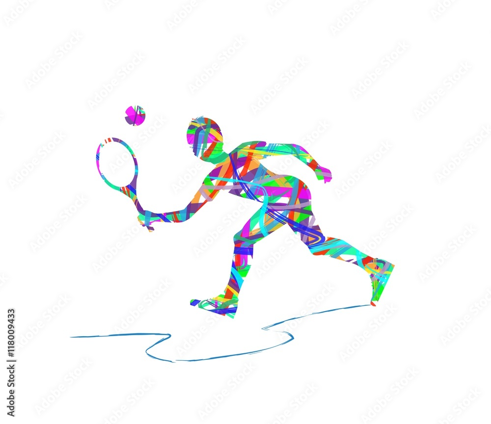 Fototapeta premium silhouette di giocatrice di tennis