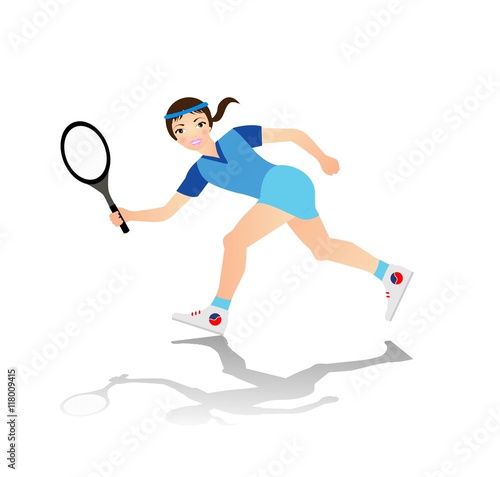 illustrazione di giovane ragazza che gioca a tennis