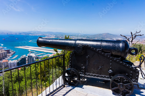 Gibraltar cannon. Gun in Giblartar