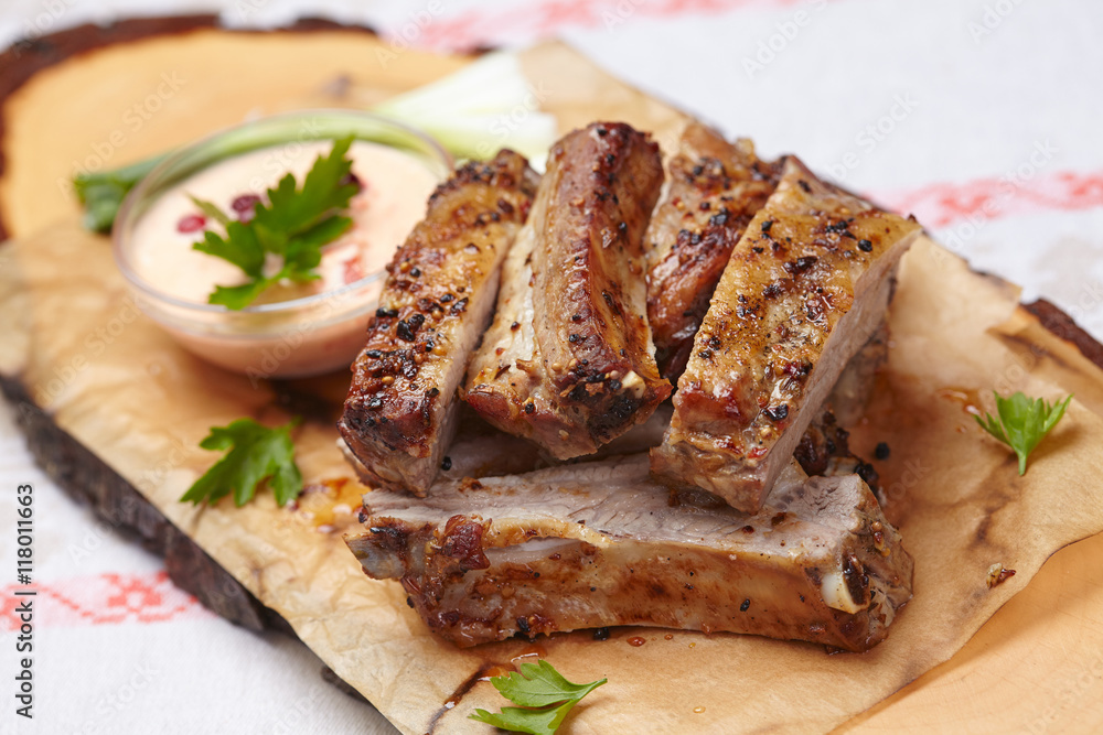 grilled ribs with sauce grilled ribs with sauce