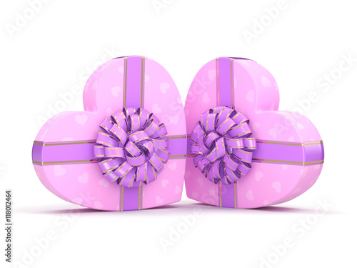 3D rendering Pink boxes heart