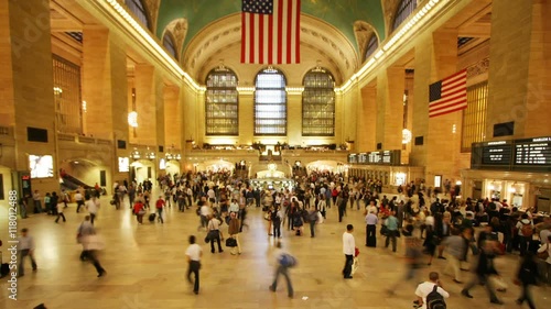 crowds of commuters at grand central station photo
