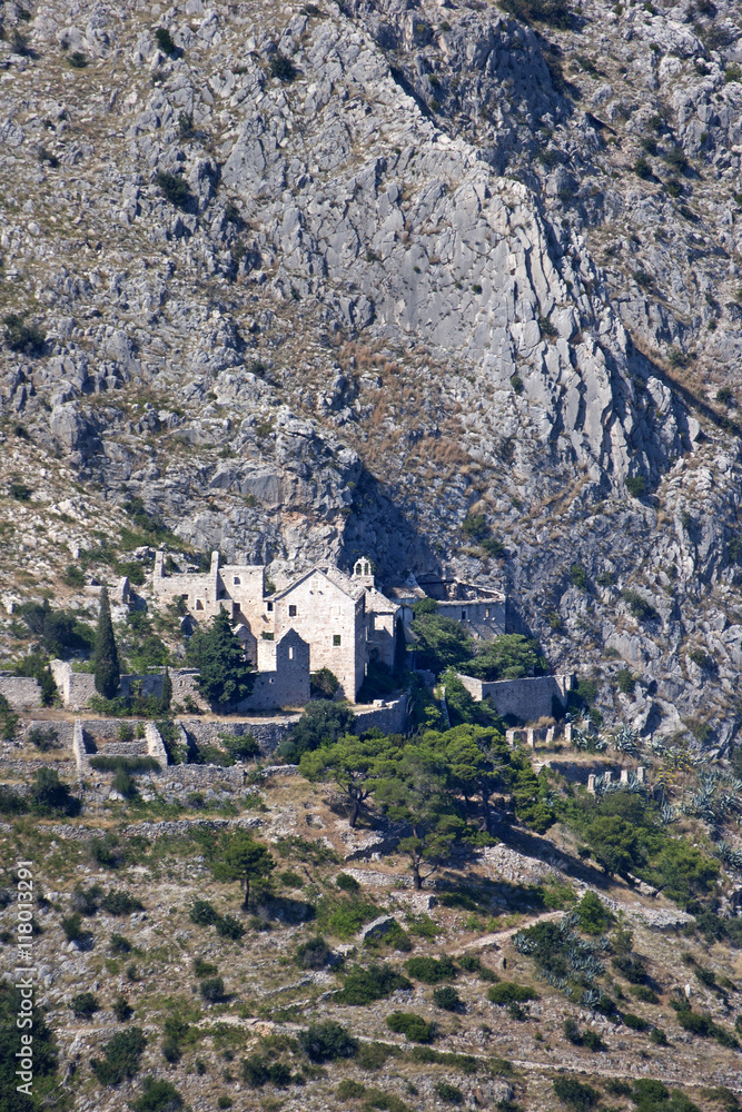 Ruins of abandoned catholic monastery near Murvica, Brac Island, Croatia