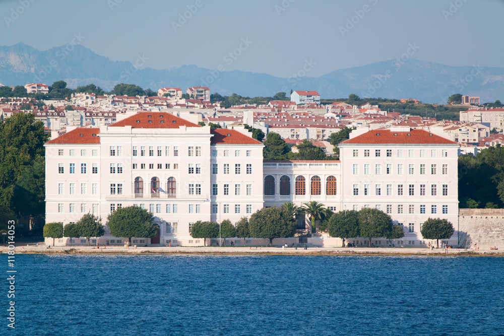 view from the sea to the old city Zadar.