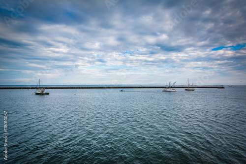 Boats in Provincetown Harbor  in Provincetown  Cape Cod  Massach