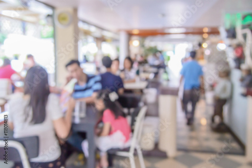 Blurred Customer at restaurant blur background with bokeh, Blurr