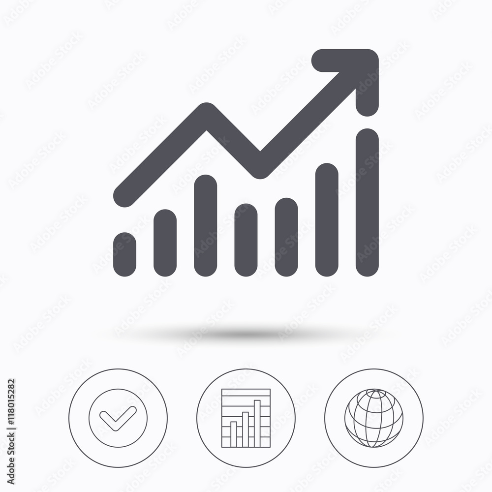 Graph icon. Business analytics chart sign. Graph icon. Business analytics chart sign.
