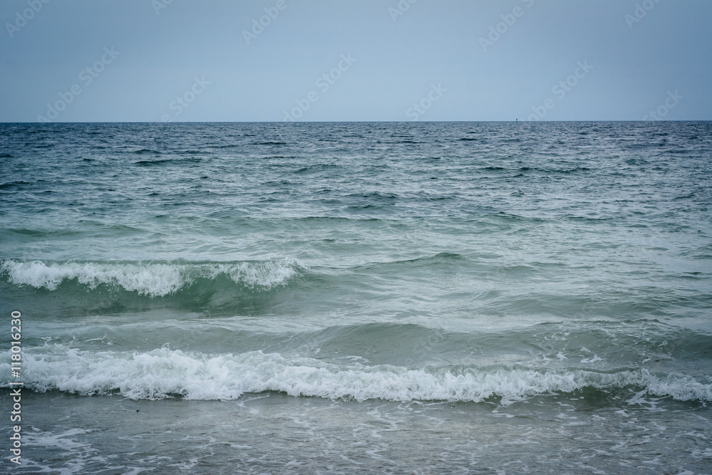 Waves in the Atlantic Ocean in Sandwich, Cape Cod, Massachusetts