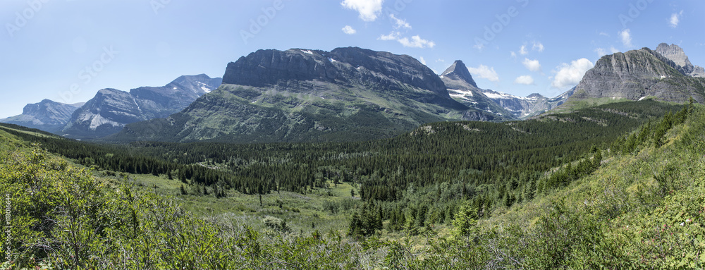 Grinnell Glacier Trail Valley Panoramic