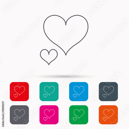 Love hearts icon. Lovers sign.