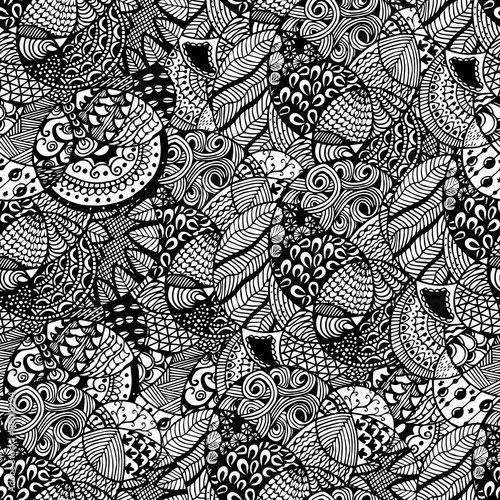 Hand drawn abstract seamless pattern. Doodle style background. Design for wallpaper, web page, backgrounds, fabric and textile texture.