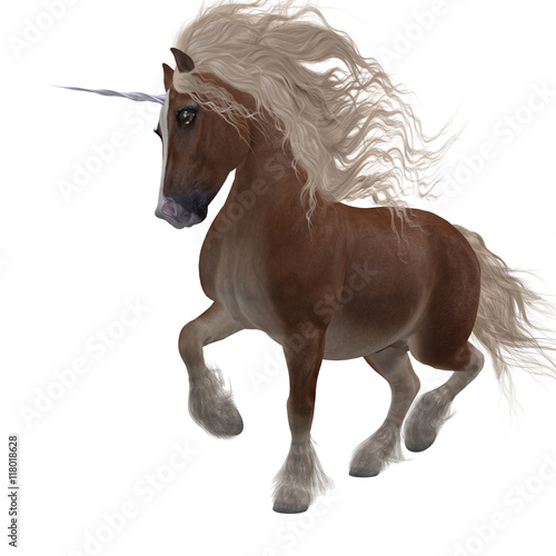 Fototapeta Naklejka Na Ścianę i Meble -  Shetland Unicorn - A fantasy animal that is a cross of the Shetland pony and the Unicorn of folklore and legend.