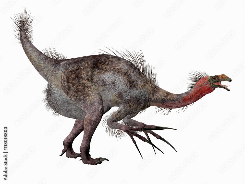 Φωτογραφία Therizinosaurus Dinosaur Side Profile - Therizinosaurus was a carnivorous theropod dinosaur that lived in the Cretaceous Period of Mongolia