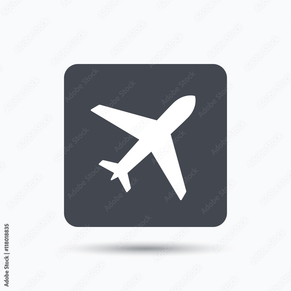 Plane icon. Flight transport sign.
