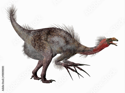 Therizinosaurus Dinosaur Side Profile - Therizinosaurus was a carnivorous theropod dinosaur that lived in the Cretaceous Period of Mongolia. © Catmando