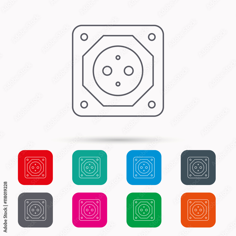 European socket icon. Electricity power adapter. European socket icon. Electricity power adapter.