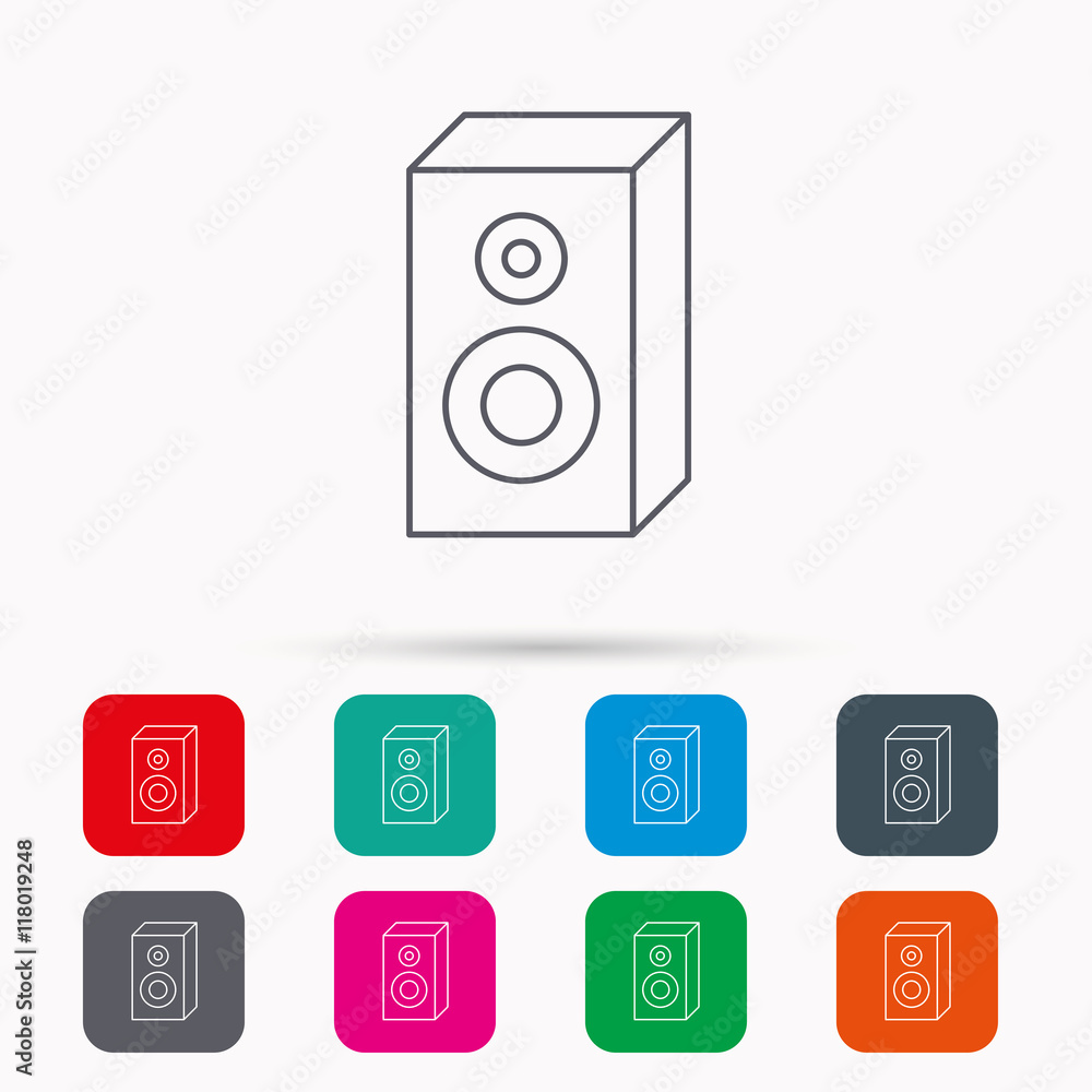 Sound icon. Musical speaker sign. Sound icon. Musical speaker sign.