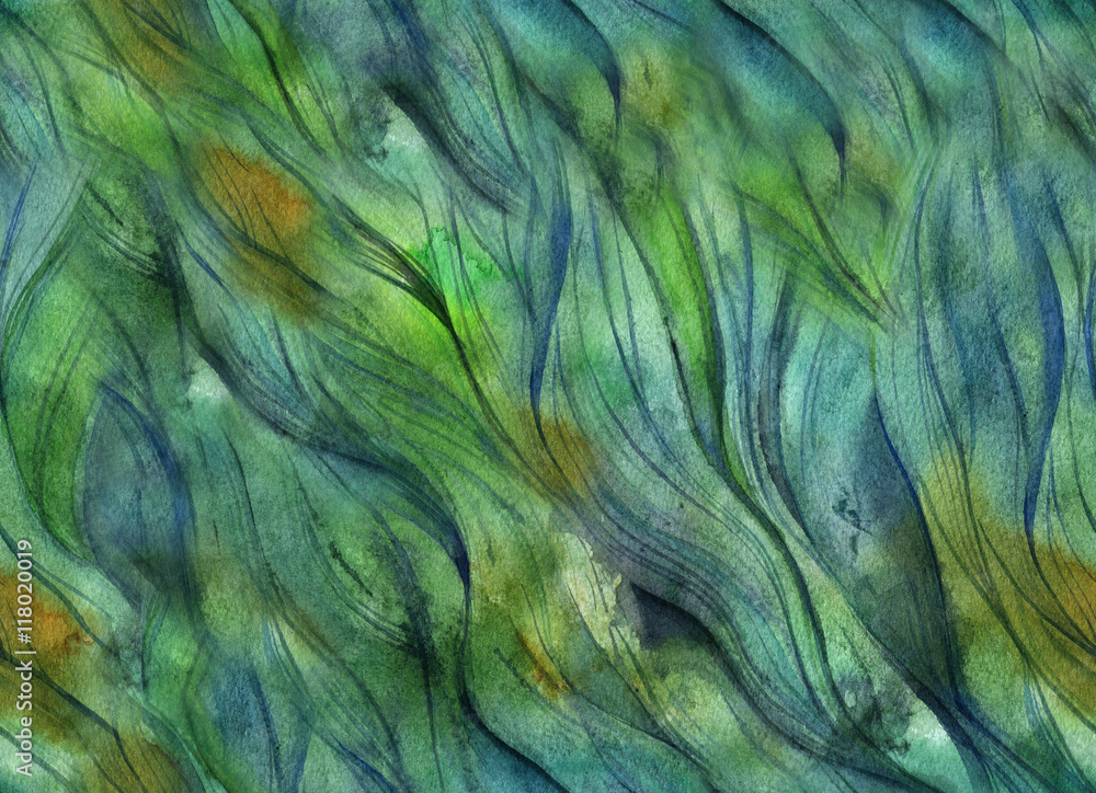 Obraz premium Watercolor seamless background looks like hair or threads