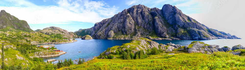 Landscape of Lofoten Islands in Norway. 