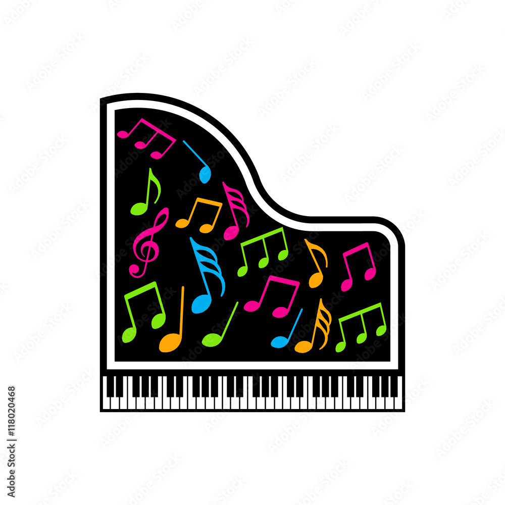 Piano musical notes logo. vector graphic Piano musical notes logo. vector graphic