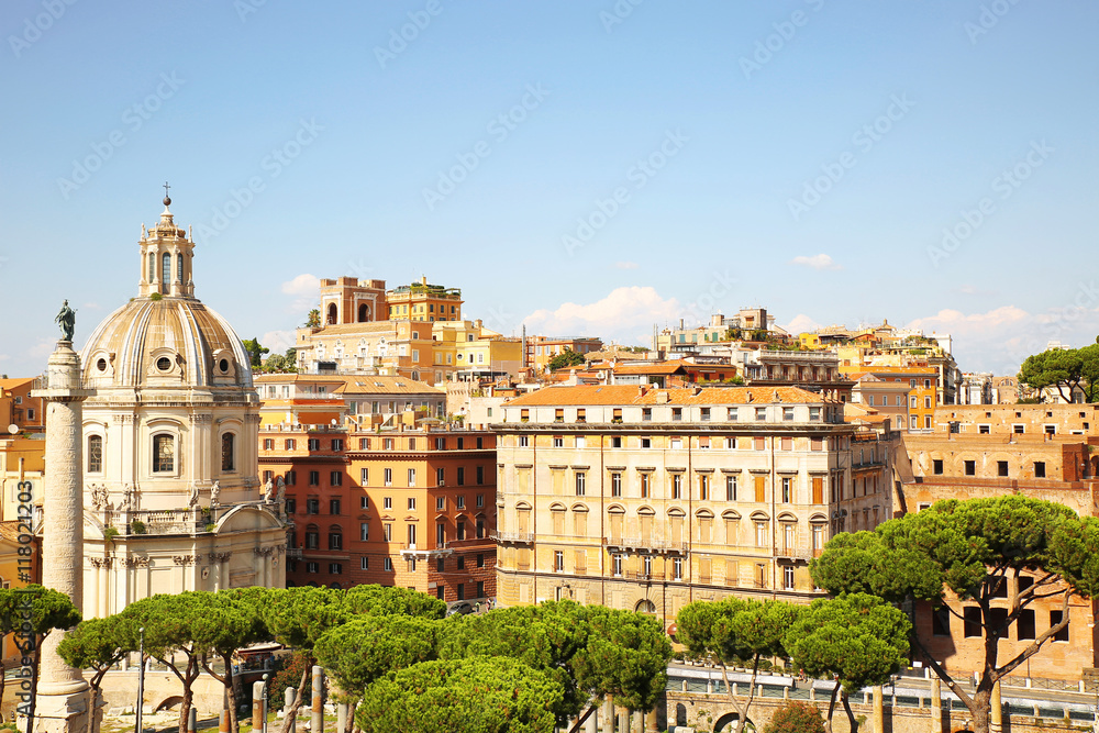 View of colonna Traiana and Basilica Ulpia in Forum of Trajan. R