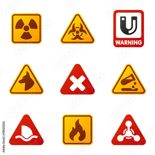 Danger warning attention sign icons
