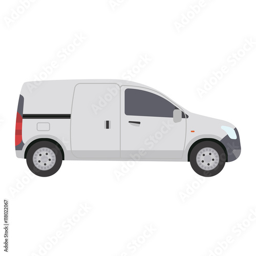 Car vehicle mini van bus transport type design sign technology style vector. Generic car mini van design flat vector illustration isolated on white. Transport mini bus object
