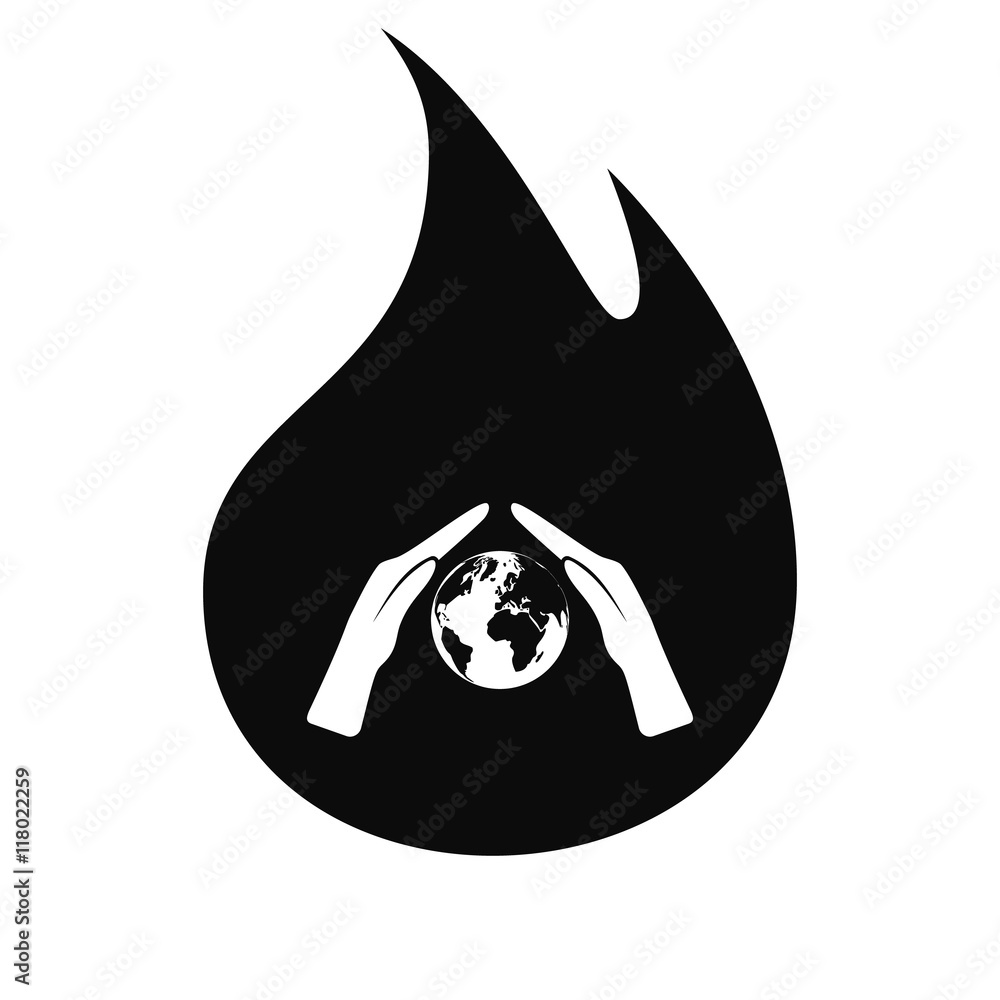 Hand protecting water stock vector Hand protecting water stock vector