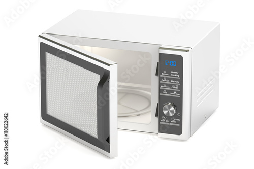 silver microwave oven, 3D rendering
