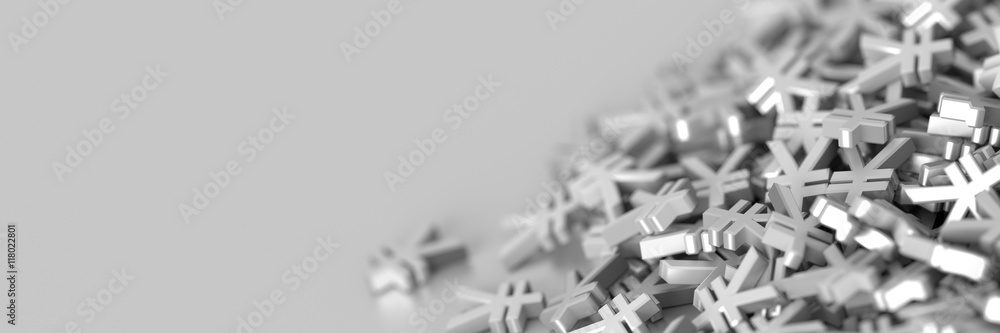 Infinite yen symbols 3d illustration Infinite yen symbols 3d illustration