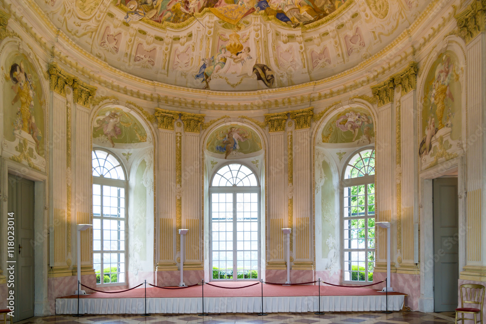 Interior of baroque Garden Pavilion of Melk Abbey in Wachau Valley, Lower Austria